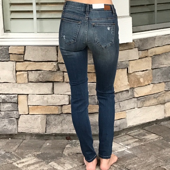 Judy Blue PLAID PATCH SKINNY jeans - Picture 5 of 8